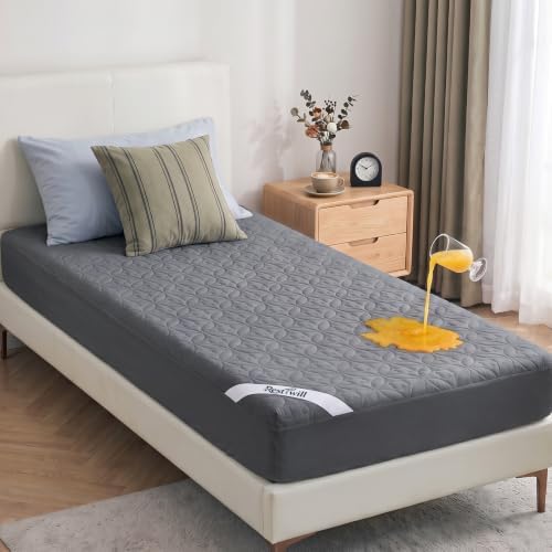 5-Sided Waterproof Mattress Protector, Noiseless Bedding Pad by RestTwillOfficial