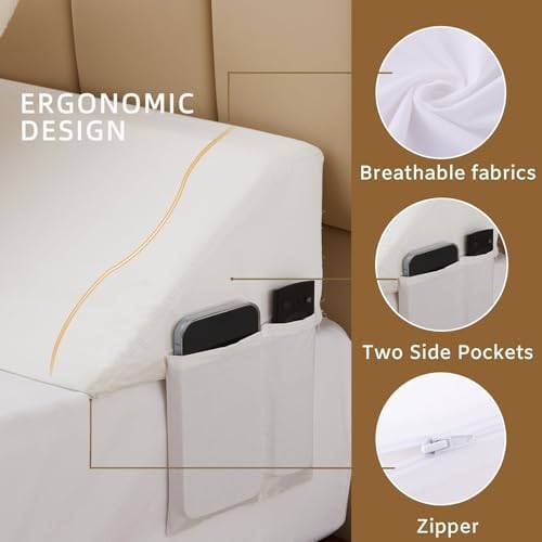 Bedluxe Full Bed Wedge Pillow for Headboard, Fill The Gap - Image 4