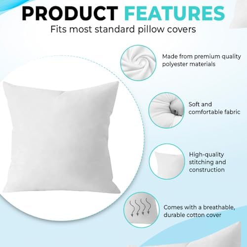 QUBA LINEN 18 x 18 Throw Pillow Insert - Image 3