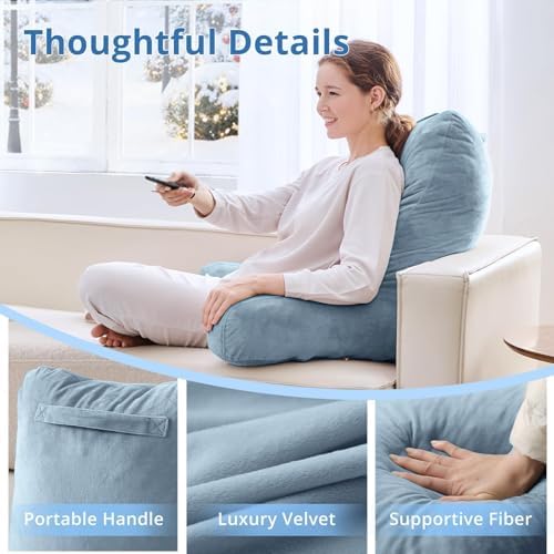 Sasttie Reading Pillow for Bed, Back Pillow for Sitting Up - Image 4