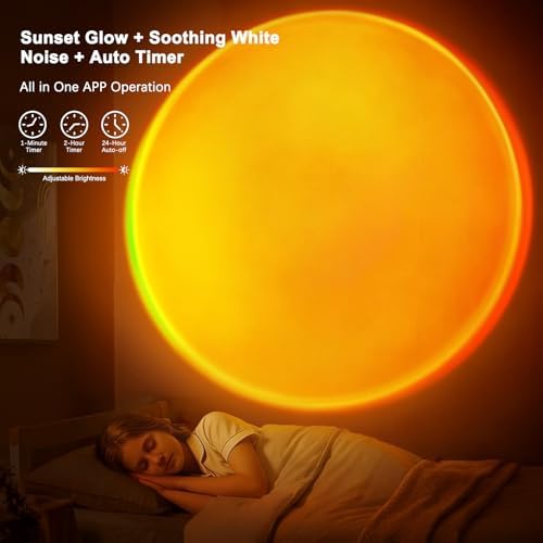 Sunset Lamp, Sun Light Projector for Aesthetic Room Decor,RGB Color Changing Night Light Mood Lighting for Bedroom,Gifts for Girl Kid Adults, 360°Rotation LED Light for Party TikTok Live Photography - Image 4