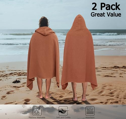 COTTON CRAFT Hooded Bath Towel for Adults – 2 Pack 100% Cotton Bath Sheet - Image 4