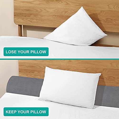 Vekkia Full Bed Wedge Pillow for Headboard Gap, Bed Gap Filler Gray - Image 2