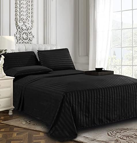 Elegant Comfort 6-Piece Damask Stripe Sheet Set, Queen Burgundy - Image 3