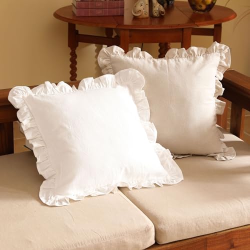 patdrea Vintage White Linen Throw Pillow Covers - Image 7