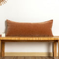 JoraLion Chenille Lumbar Pillow Covers 14x36 inch Dark Orange by JoraLion