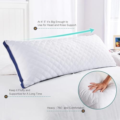 Oubonun Full Body Pillow for Side Sleeper, Adjustable Firm Long Bed Pillow - Image 6