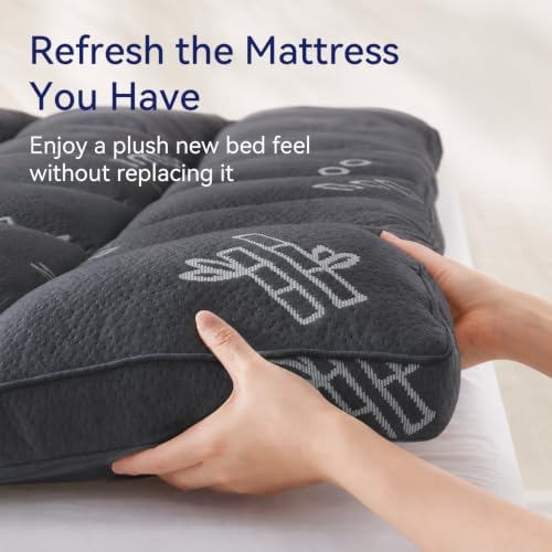 ELEMUSE Queen Size Bamboo Viscose Mattress Topper, Thick Pillow Top Pad - Image 5