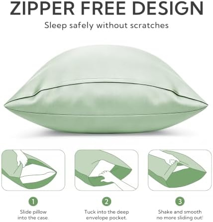 MR&HM Standard Pillowcase Set of 2, Soft & Breathable, Sage Green - Image 5