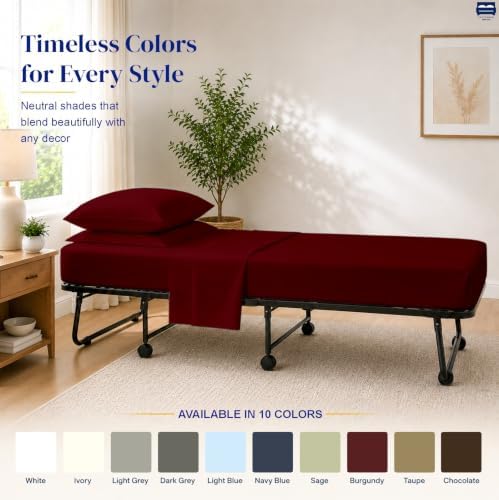 Cottingon 4 PC Cot Sheet Set 33"X75", Egyptian Cotton - Image 6
