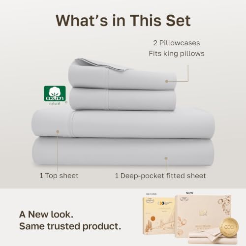 California Design Den 100% Cotton Sateen Deep Pocket King Sheet Set - Image 3