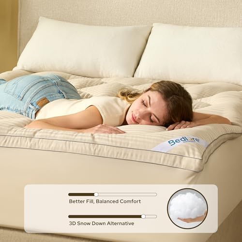 BEDLORE King Mattress Topper, Thick Pillow Top Bed Cover Soft Mattress Pad - Image 2