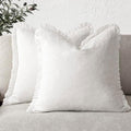 Foindtower Decorative Linen Fringe Throw Pillow Covers 20×20 Inch by Foindtower
