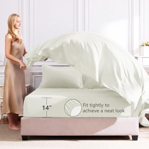 CozyLux Queen Comforter Set 88"x88" Ivory - Image 5