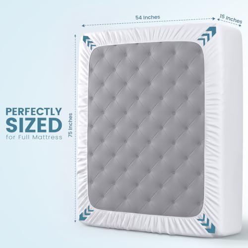 Waterproof Full Size Mattress Protector 2 Pack fits Upto 15" Deep Pocket - Image 4