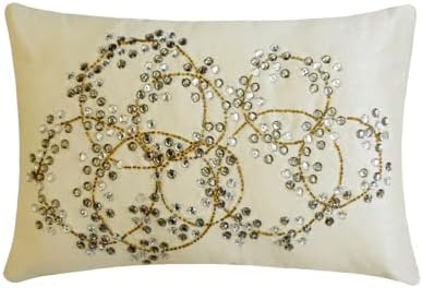 The HomeCentric Ivory Lumbar Pillow Cover, 12x26 inch Lumbar Pillow Cover by TheHomeCentric