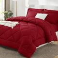 CozyLux King Comforter Set 102"x90" Dark Red by CozyLux
