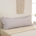 Beige Gray Body Pillow Cover 20x54inches Long Pillowcase Ruffled Pillowcases by Merryword