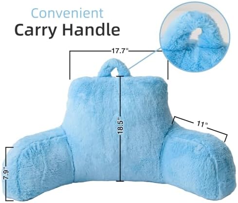 A Nice Night Babyblue Reading Pillow, 18.5" Bed Wedge Pillows - Image 2