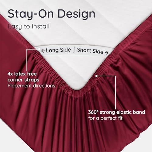 Bambaw 100% Viscose Derived from Bamboo Fitted Sheet Twin Size, Cooling Fitted - Image 6