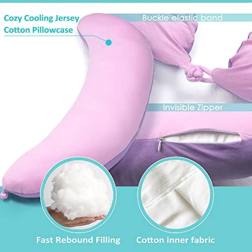 BYRIVER 43" Pink Purple Cute Body Pillow - Image 3