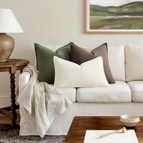 MIULEE Thick Textured Decorative Throw Pillow Covers 20x20 Inch Dark Brown - Image 5