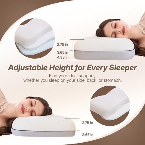 Cervical Neck Pillow, Adjustable Memory Foam - Image 4