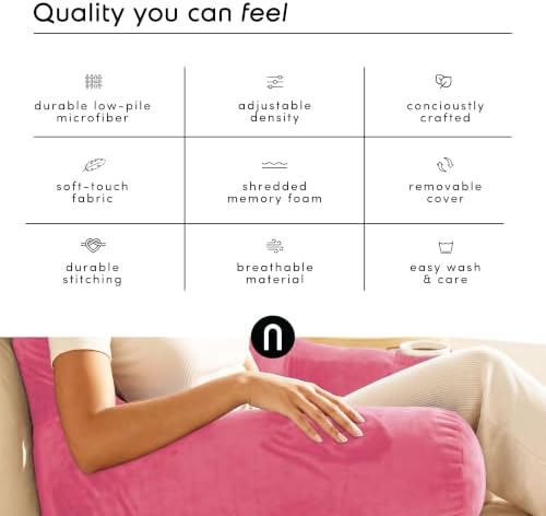 Nestl Reading Pillow with Shredded Memory Foam Includes 2 Neck and Lumber - Image 6