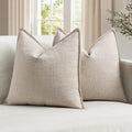 MIULEE Thick Textured Euro Sham Throw Pillow Covers 26x26 in Oatmeal Linen by MIULEE