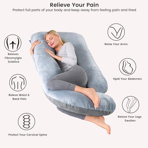 Pregnant Pillows for Sleeping, 70 Inch u Shaped Pillow Maternity Pillow - Image 3