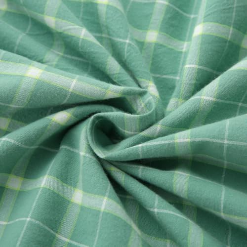 Mywinlle Mint Green Plaid Ruffle Pillow Shams Standard Size Set of 2 - Image 6