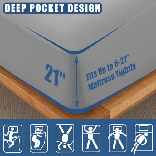 Waterproof Mattress Protector King Size, Breathable Mattress Cover, Fitted Deep - Image 3