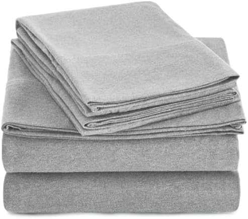 Amazon Basics 4 Piece Bed Sheet Set, 100% Cotton Jersey, Includes Super Soft - Image 2