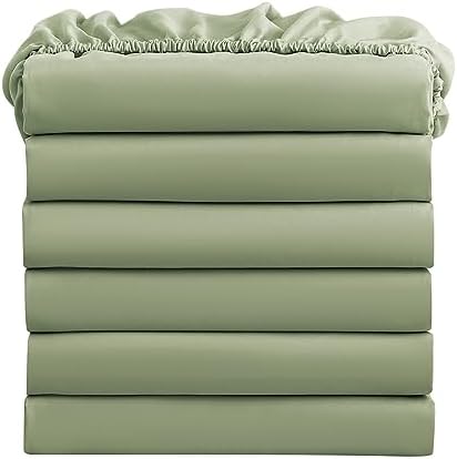 FreshCulture King Fitted Sheets, Bulk Pack of 6, Deep Pocket, Soft Microfiber by FreshCulture