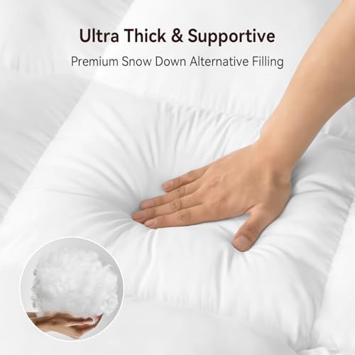 ABENE Queen Mattress Topper, Thick Pillow Top Mattress Pad, Plush Comfort - Image 4