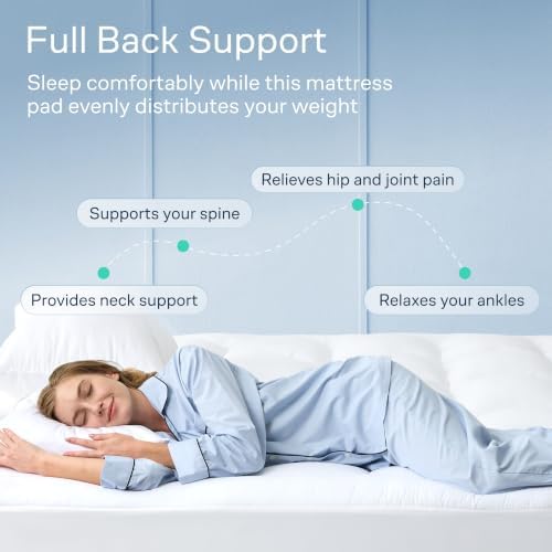 Niagara Sleep Solution 100% Cotton Top Queen Size Mattress Pad, Pillow Top - Image 4