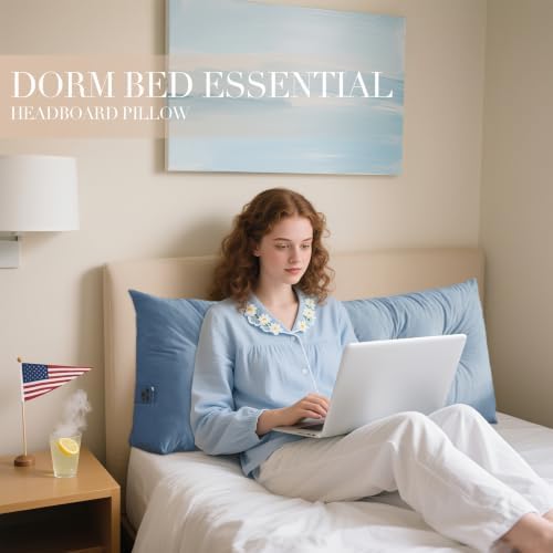 Wedge Headboard Pillow Twin XL, College Dorm Essentials Bed Reading - Image 3