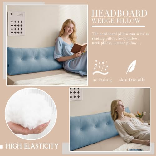 Wedge Headboard Pillow Twin XL, College Dorm Essentials Bed Reading - Image 4