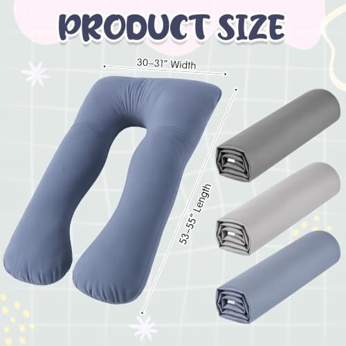 Hahafelt 3 Pcs U-Shaped Pregnancy Pillow Cover - Image 2