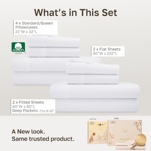 California Design Den 2-Pack Soft 100% Cotton Sateen Queen Sheets Set - Image 3