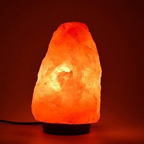 7 Inch Himalayan Salt Lamp with Dimmer Cord - Night Light Natural Crystal Rock Classic Wood Base Authentic from Pakistan - Image 6