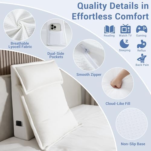 3PCS Bed Wedge Pillow Set for Sleeping - Image 6