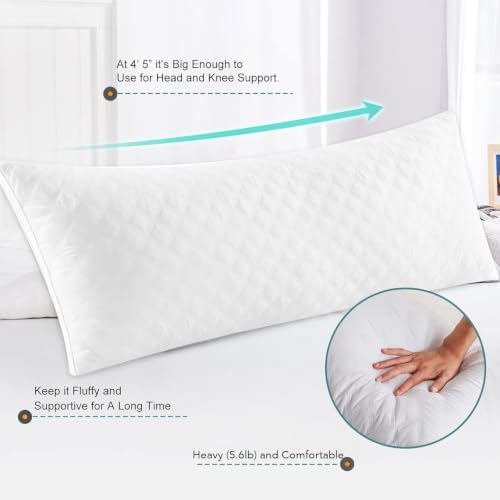 Oubonun Full Body Pillow for Side Sleeper, Adjustable Firm Long Bed Pillow - Image 6