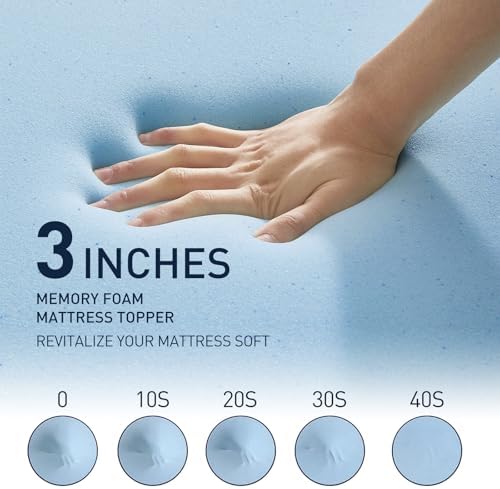 3 Inch Cooling Gel Memory Foam Mattress Topper Queen - Image 3