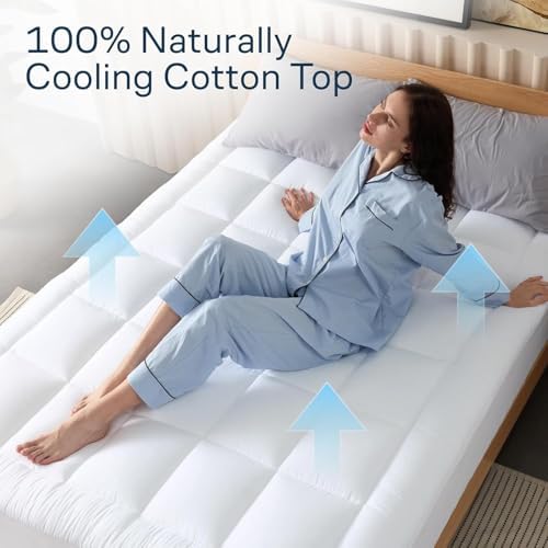 Niagara Sleep Solution 100% Cotton Top Queen Size Mattress Pad, Pillow Top - Image 3