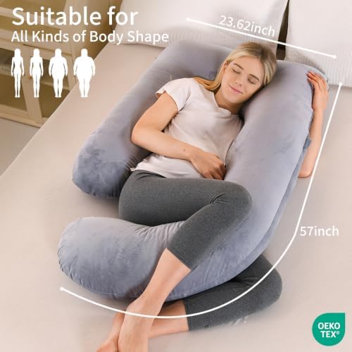 U Shaped Pregnancy Pillow for Sleeping, Maternity Body Pillow for Women - Image 2