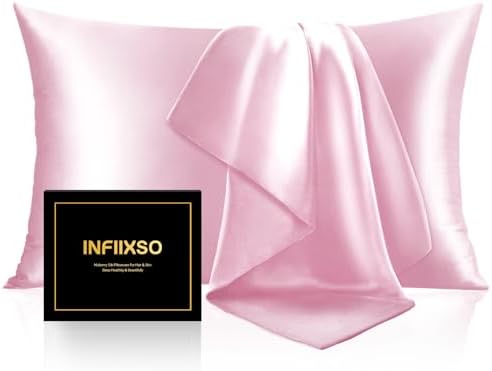 INFIIXSO Mulberry Silk Pillow Cases Queen Size by INFIIXSO