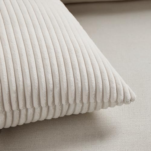 Fancy Homi 2 Packs Cream Lumbar Decorative Throw Pillow Covers 12x20 Inch - Image 5