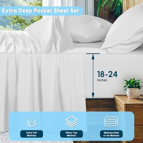 SONORO KATE 1000Series 100% Egyptian Cotton TwinXL Sheets, Extra Deep Pocket - Image 2