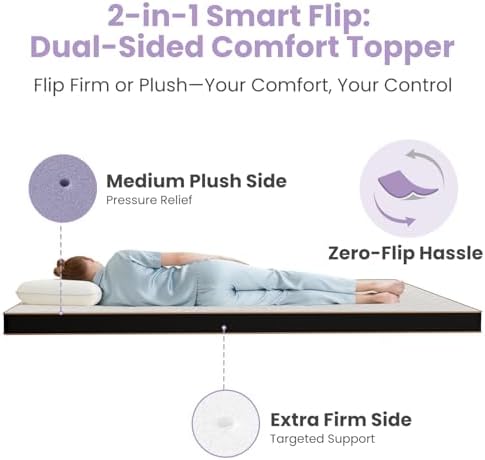Extra Firm King Mattress Topper, 3 Inch Gel Memory Foam Cooling Bed Topper - Image 2